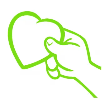 Samolepící dekorace SAMOLEPKA Ruka se srdíčkem levá (04 - zelená kawasaki) NA AUTO, NÁLEPKA, FÓLIE, POLEP, TUNING, VLASTNÍ TEXT, TISK, AUTOSAMOLEPKY.cz, POLEPY, OBRÁZEK, LOGO, SAMOLEPKY