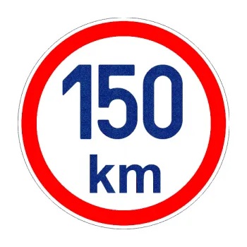 samolepka Maximální rychlost 150km - nejvyšší konstrukční rychlost (89 - Ultra Metalic modrá tmavá) SAMOLEPKA NA AUTO, NÁLEPKA, FÓLIE, POLEP, TUNING, VLASTNÍ TEXT, TISK, AUTOSAMOLEPKY.cz, POLEPY, OBRÁZEK, LOGO, 3D STICKERS