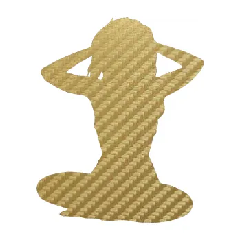 Polep vozidla Erotická žena 042 levá (59 - 3D karbon zlatý) SAMOLEPKA NA AUTO, NÁLEPKA, FÓLIE, POLEP, TUNING, VLASTNÍ TEXT, TISK, AUTOSAMOLEPKY.cz, POLEPY, OBRÁZEK, LOGO, 3D STICKERS