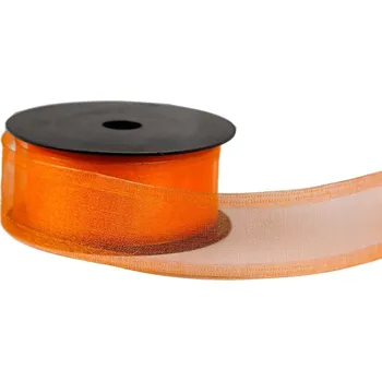 Stuha Organza stuha snow 4 cm, 9,15 m, oranžová