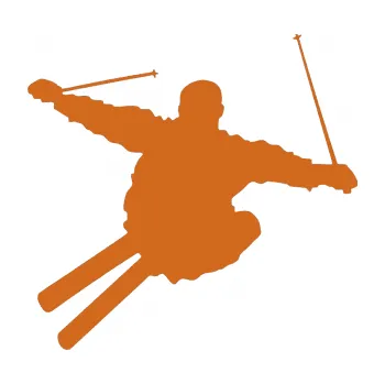 Samolepicí dekorace na vozidlo Lyžař 001 levá (26 - oříšková) SAMOLEPKA NA AUTO, NÁLEPKA, FÓLIE, POLEP, TUNING, VLASTNÍ TEXT, TISK, AUTOSAMOLEPKY.cz, POLEPY, OBRÁZEK, LOGO, 3D STICKERS