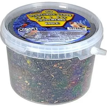 Krmivo pro ptáka Slunečnice černá 2,9 l + 4 ks lojsemenná koule, kbelíček"