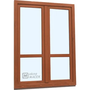 Vchodové dveře Plastové balkonové dveře - KNIPPING 70 AD, 1500x2200 mm, O+OS klapačka, s příčkou, zlatý dub Otevírání: pravé, Barva, imitace: zlatý dub/bílá (jednostranně), Provedení: jednostranná klika + madýlko + PVC rám + příslušenství a montážní materiál zdarma