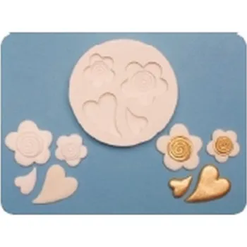 Formička Silikonová formička Hearts & Flowers (Srdíčka a květinky) (Silikonová formička) - FPC Sugarcraft