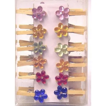 Poštovní schránka Kolíček kytička barevná skleněná - 36 ks