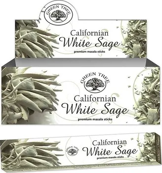 Vonná tyčinka Green Tree Californian White Sage Natural Masala bílá šalvěj 15 g