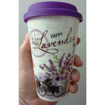 Termohrnek Cestovní hrnek Levandule "Kolo" - 350 ml