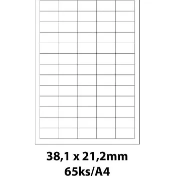 Samolepící etiketa Print etikety Emy 38,1x21,2 mm, 65ks/arch, 1000 archů, samolepící