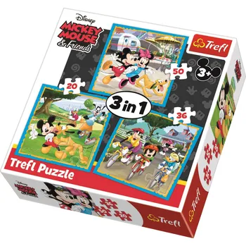 Puzzle Trefl Mickey Mouse a přátelé 3 v 1 20, 36, 50 dílků