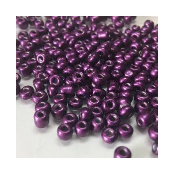 Dětské navlékací korálky Rokajl 6/0 metalická fialová