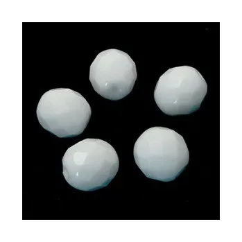 Šperk Broušený korálek - ohňovka bílá plná 8 mm