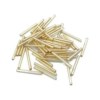 Dětské navlékací korálky Preciosa tyčinky zlaté rovné 25 mm