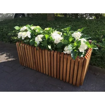 Vyvýšený záhon vyvýšený záhon LANITPLAST BARCELONA2 (S7259) (Box na květiny,<b> š 40 x d 100 x v 40 cm</b>, přírodní dřevo 30 mm, tlaková impregnace, vnitřní geotextílie.)