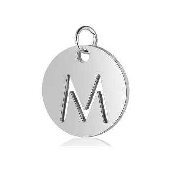 Přívěsek Přívěsek písmeno M 12x12mm chirurgická ocel
