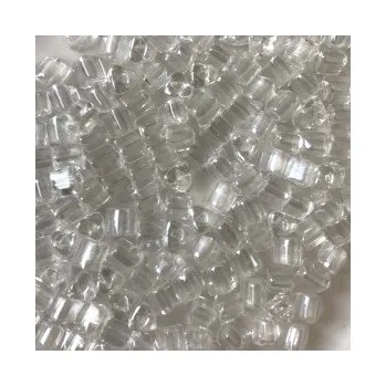 Dětské navlékací korálky Rokajl Preciosa 1. jakost hranaté průhledné větší č. 096