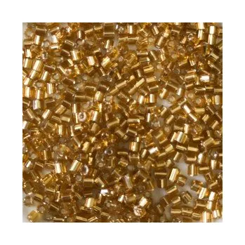 Dětské navlékací korálky Rokajl Preciosa 1. jakost větší hranaté zlaté č. 079