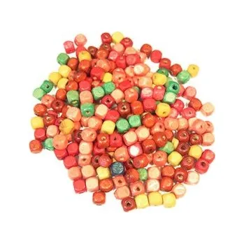 Dětské navlékací korálky Dřevěné korálky mix barev 5mm 20g