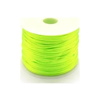 Korálek Saténová šňůra neonová žlutozelená 1,0mm (5m)