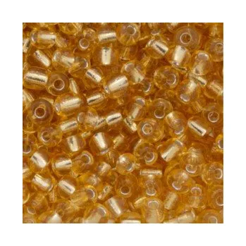 Dětské navlékací korálky Rokajl Preciosa 1. jakost 6/0 světle zlatá č. 065