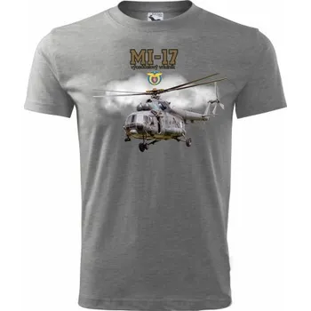 Pánské tričko STRIKER Tričko Vrtulník MI-17 Barva: Šedá, Velikost: XXXL