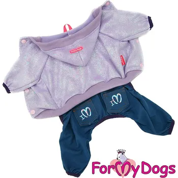 Obleček pro psa FOR MY DOGS Overal LILAC SHIMMER, modro-fialový, Velikost: 14/M