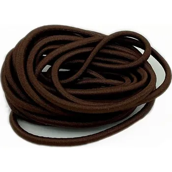 Textilní guma Kulatá pruženka průměr 3 mm svazek 3m tm. hnědá