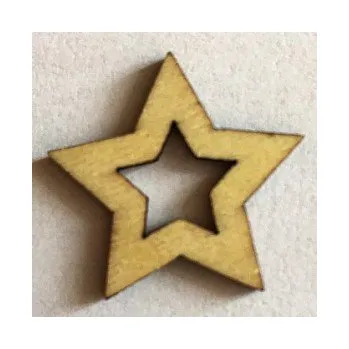 Vánoční dekorace Dřevěný výřez hvězda obrys 25x25mm