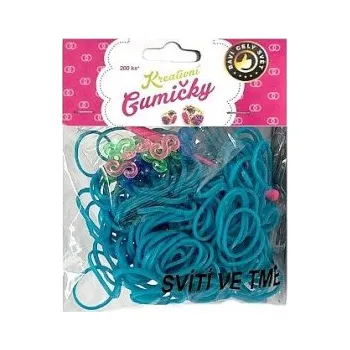 kreativní sada Gumičky na náramky Loom Bands modré svítící ve tmě