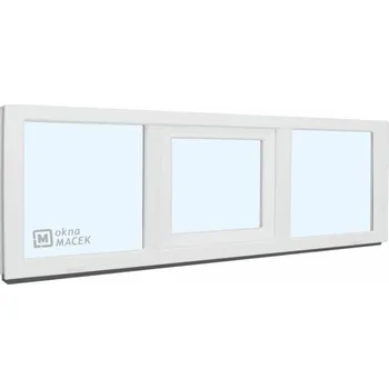 Okno Plastové okno - KNIPPING 70 AD, 2100x500 mm, FIX/S/FIX, bílá Sklo: čiré + příslušenství a montážní materiál zdarma