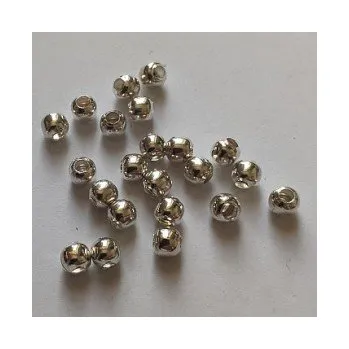 Dětské navlékací korálky Korálky kovové kuličky platina 6mm 20ks