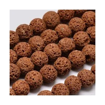 Korálek Lávové korálky světle hnědé 8mm (10ks)