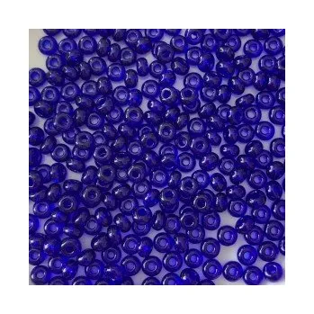 Dětské navlékací korálky Rokajl Preciosa 1. jakost 7/0 tmavá modrá - průhledná č. 200