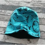 Yháček Šmoulí čepička Yháček, oboustranná, Ryby na tmavém tyrkysu Velikost:: S