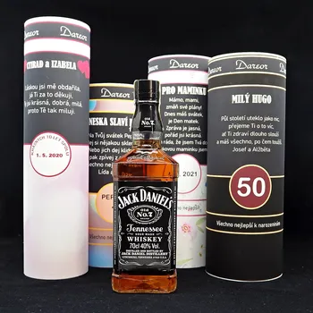 Dárkový potravinový koš Jack Daniel's - dárkové balení alkoholu s potiskem na přání