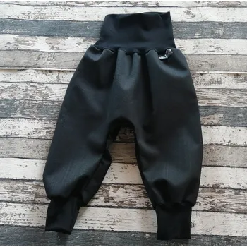 Chlapecké kalhoty Yháček Softshellové kalhoty Yháček, podzim, černá/černá Velikost: 86