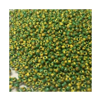 Dětské navlékací korálky Rokajl 10/0 žluto-zelený