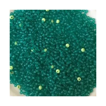 Dětské navlékací korálky Rokajl 14/0 tyrkysová průhledná matná