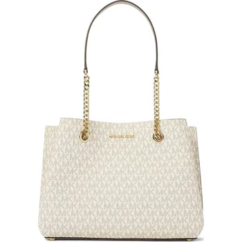 Módní doplněk Michael Kors Teagan Signature Long Drop Satchel Vanilla Acorn Gold