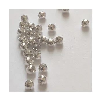 Dětské navlékací korálky Korálky kovové kuličky stříbrná b. 6mm 20ks