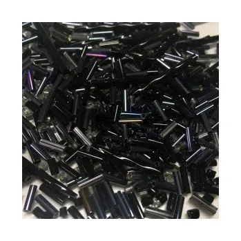 Dětské navlékací korálky Rokajl černo-šedý mix tyčinek (2-30mm)