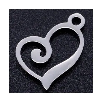Přívěsek Přívěsek srdce 13x9mm chirurgická ocel