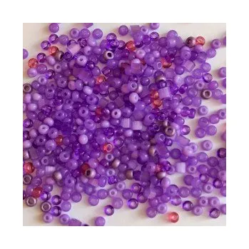 Dětské navlékací korálky Rokajl preciosa 1. jakost fialový mix