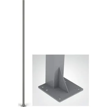 Plot Nosný sloupek pro ochrannou mříž, výška 2200 mm, profil 80x80 mm, barva šedá