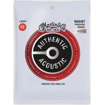 Příslušenství pro strunný nástroj Martin MA 540T MARTIN Authentic Lifespan 2.0 92/8 Phosphor Bronze Light