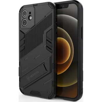 Pouzdro na mobilní telefon Odolný ochranný kryt se stojánkem pro iPhone 12 - černý