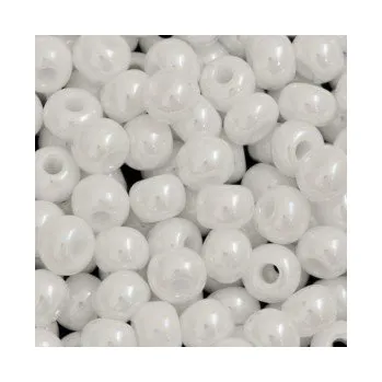 Dětské navlékací korálky Rokajl 6/0 bílá s leskem