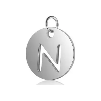 Přívěsek Přívěsek písmeno N 12x12mm chirurgická ocel