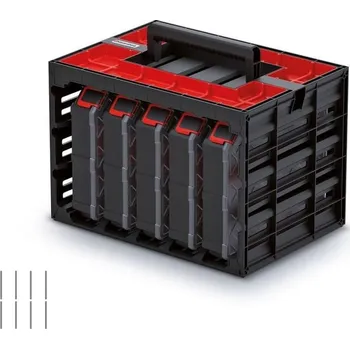 Úložný box Sada organizérů 5 ks TAMON II 41,5 x 29 x 29 cm černo-červená