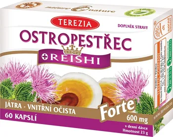 Přírodní produkt TEREZIA COMPANY Ostropestřec + Reishi Forte 600 mg 60 cps.