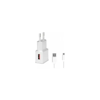 Síťová nabíječka WG Fast 1xUSB-Quick Charge 3.0 5V-9V-12V (Type-C cable) (Bílá)